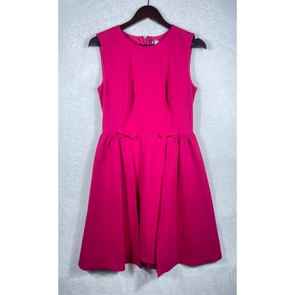 Jennifer Lopez Dress Size 6 Hot Pink Women Formal Fit & Flare Sleeveless Bows